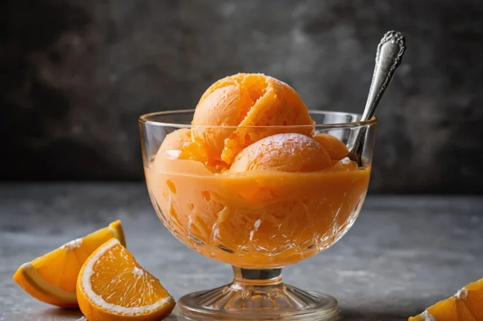 un tazon de vidrio de naranjas con una cuchara en el y una cucharada en el Merca2.es