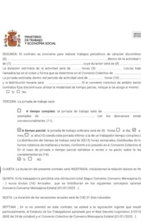 Los contratos de Glovo: Fijos discontinuos para adaptarse a la demanda 1 Merca2.es Fragmento contrato de Glovo enviado por un rider
