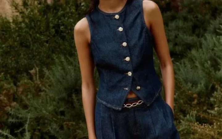 Chaleco denim con botones dorados: el nuevo básico del armario de verano