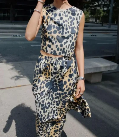 Conjunto de algodón 'animal print'