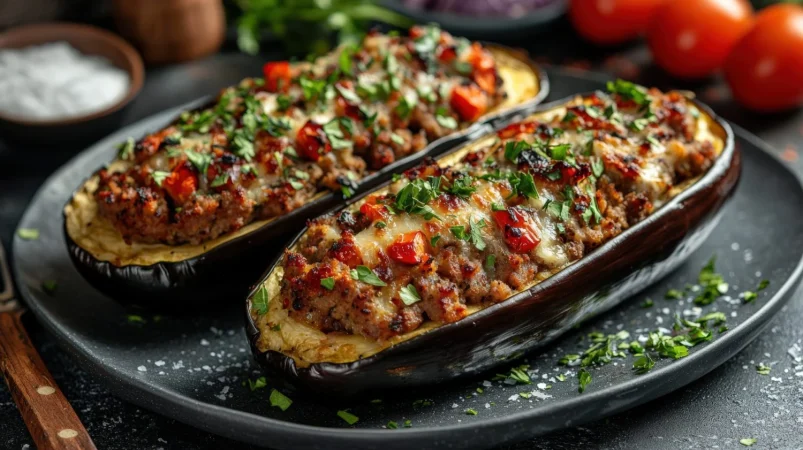 Así se preparan unas deliciosas berenjenas rellenas de carne al horno 4 Merca2.es berenjena rellena al horno con salchichas italianas de estilo italiano Merca2.es