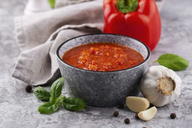 deliciosa salsa en un tazon de angulo alto Merca2.es