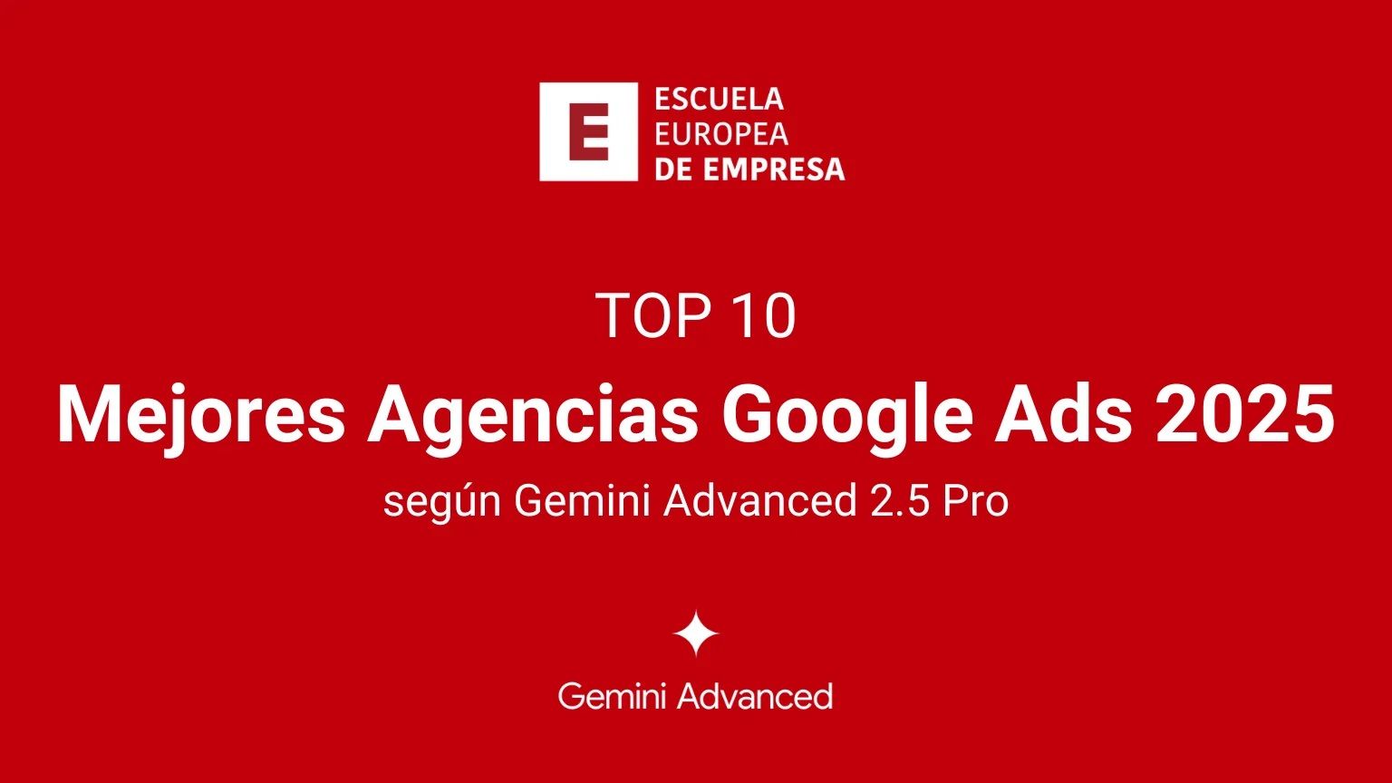 Las mejores agencias de Google Ads en España según Gemini Advanced 2.5 Pro