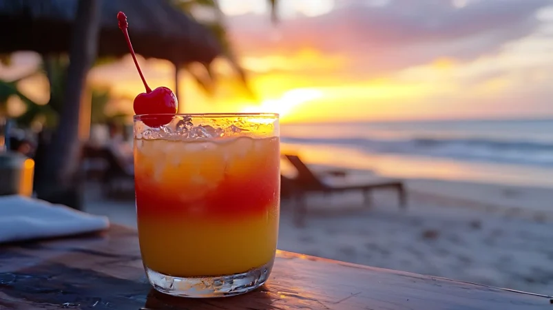 hay una bebida en la mesa con una cereza en ella Merca2.es