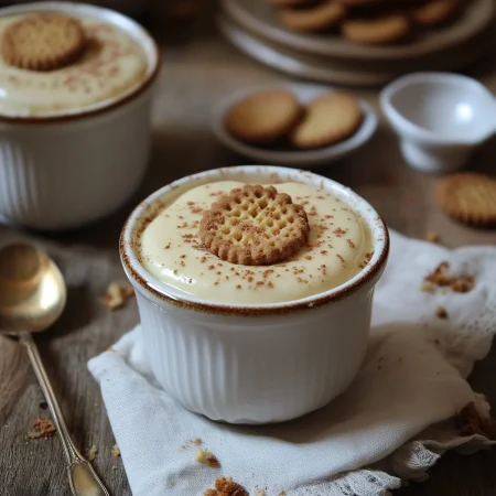 Cómo preparar unas natillas caseras con galleta como las de toda la vida 43 Merca2.es una taza de cafe con una galleta en el medio Merca2.es