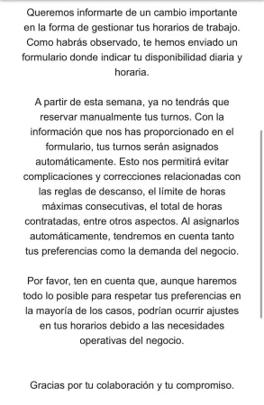 Glovo cambia otra pieza de las condiciones de los riders: Ya no eligen su horario 1 Merca2.es Mensaje a los riders de Glovo.