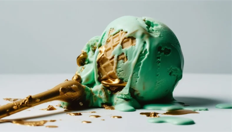 Refrescante receta de helado de pistacho casero, como el de Plex para McDonalds 16 Merca2.es indulgente postre de chocolate de celebracion cristiana generado por ia Merca2.es