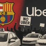 El taxi estalla contra el Barça por su alianza con Uber
