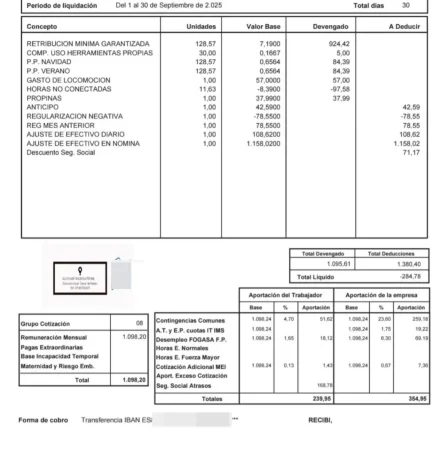 La nómina de los riders de Glovo se convierte en deuda por el pago en efectivo 1 Merca2.es Nomina de Glovo septiembre