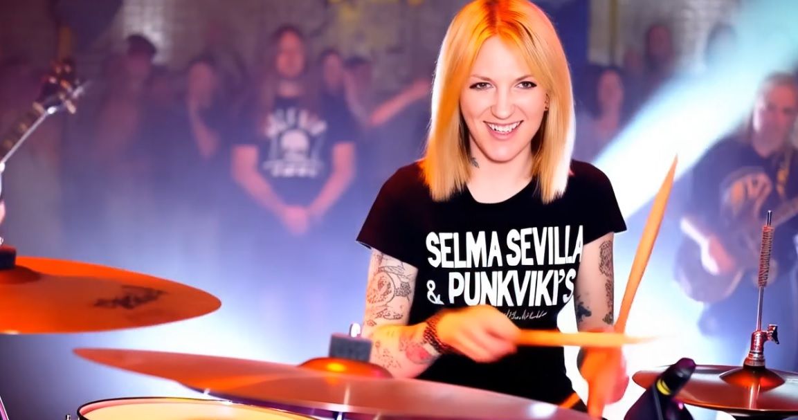 Selma Sevilla, la primera cantante española de IA que realiza un concierto de rock 1 Merca2.es bateria selma sevilla Merca2.es