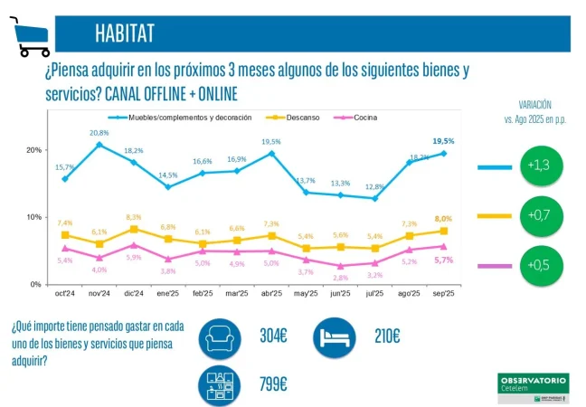 Barómetro Mensual del Consumo de Cetelem: crece el gasto en casi todos los ámbitos 5 Merca2.es hogar muebles Merca2.es