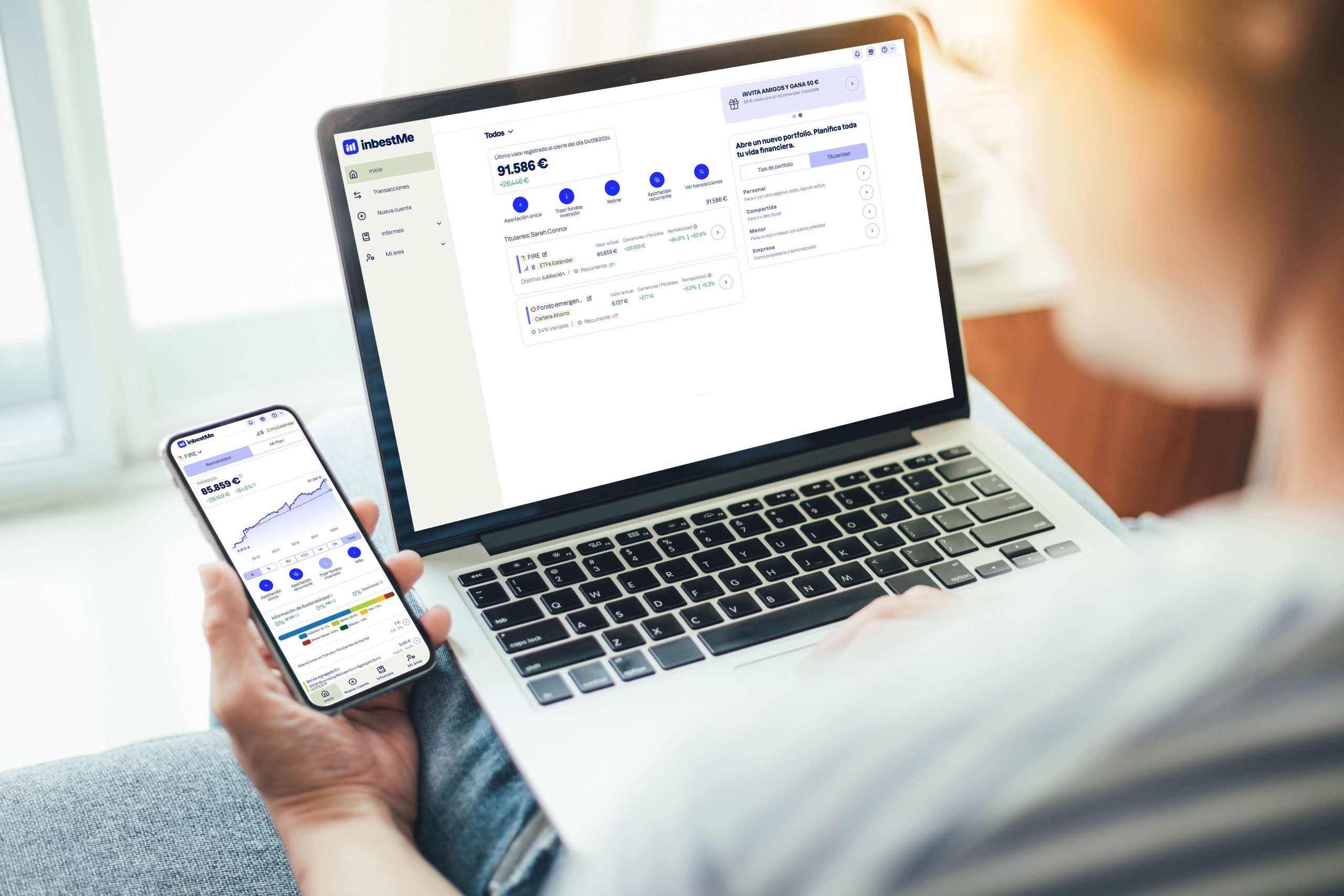 inbestMe relanza ‘Traspaso Fácil’ de fondos y planes de pensiones con más seguridad y agilidad 1 Merca2.es inbestMe new app screens scaled Merca2.es