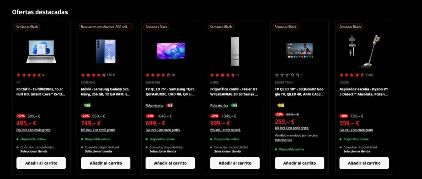 Inditex, Mango y H&M ajustan estrategia: el Black Friday se consolida como motor del consumo pre-Navidad 3 Merca2.es MediaMarkt ofertas Merca2.es