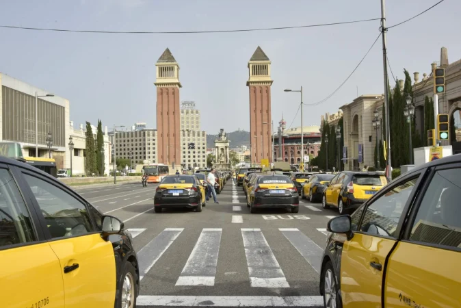 Protesta de los taxistas en Barcelona en 2023. Fuente: Agencias