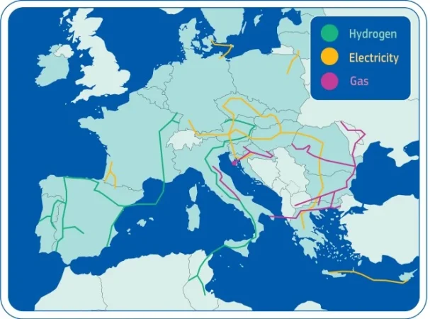Bruselas ha propuesto su nuevo paquete de medidas para modernizar las redes europeas 1 Merca2.es Mapa de las autopistas de energía. Fuente: Comisión Europea