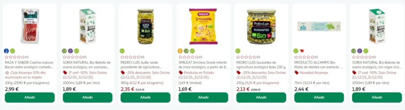 Los supermercados se vuelcan en lo ‘eco’, pero el precio manda: así compiten Dia, Carrefour y Alcampo 1 Merca2.es Productos Bio Dia Supermercado