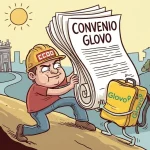 Convenio de Glovo. Imagen creada con IA