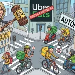 La cuenta atrás en Uber Eats: Los repartidores aprovechan sus últimos días de autónomos 10 Merca2 Fin de los autonomos en Uber Eats. Creada com Gemini