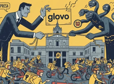 Imagen generada por IA sobre elecciones de Glovo. IA Imagen generada por IA sobre elecciones de Glovo. IA