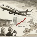 Imagen sobre el precio del billete en Ryanair. Generada con IA