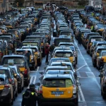 Marcha lenta de Élite Taxi en Barcelona de 2023. Fuente: Agencias
