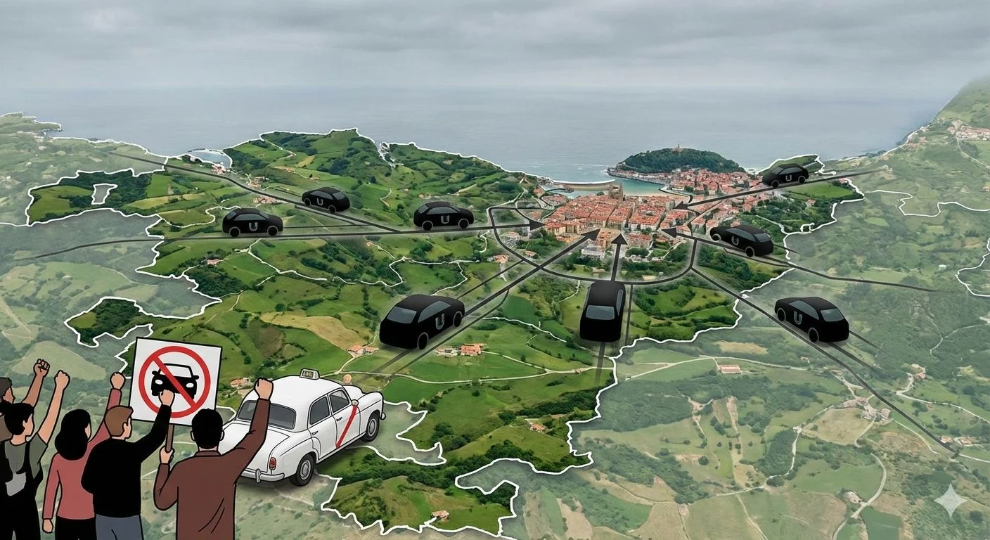 Imagen Uber en el País Vasco. Diseñado con Gemini Imagen Uber en el País Vasco. Diseñado con Gemini