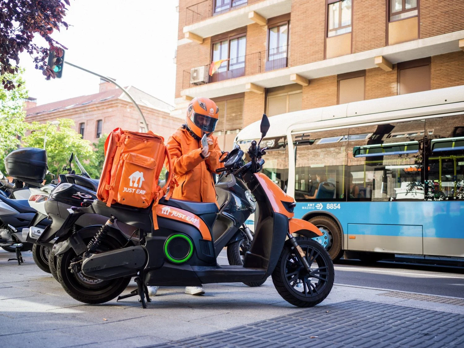 Repartidor de Just Eats en Madrid. Fuente Agencias