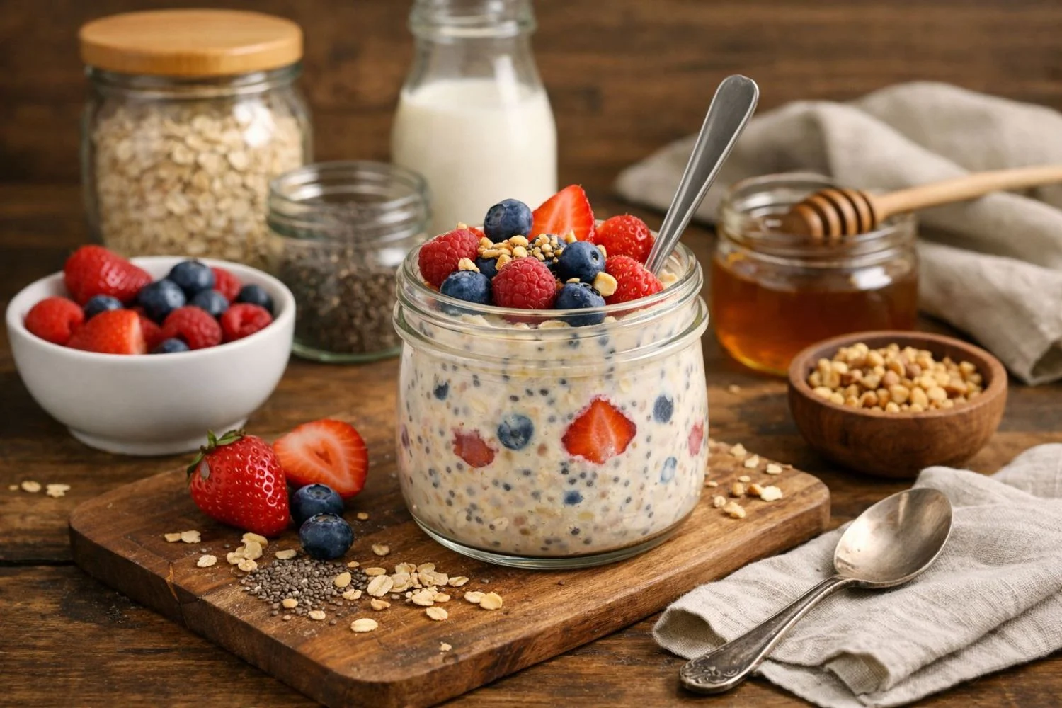 Desayuno 'Overnight': la receta de avena que preparas en un minuto y te mantiene saciado hasta la comida