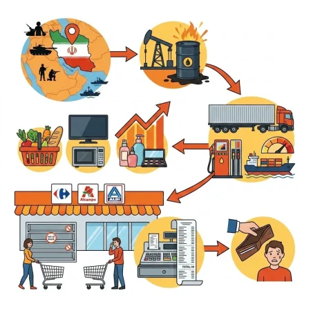 Mercadona, Carrefour y Dia afrontan otro golpe de costes que agita el miedo al desabastecimiento 1 Merca2 El conflicto de Irán reabre el miedo al desabastecimiento en supermercados europeos como Alcampo, Carrefour y Aldi, entre otros