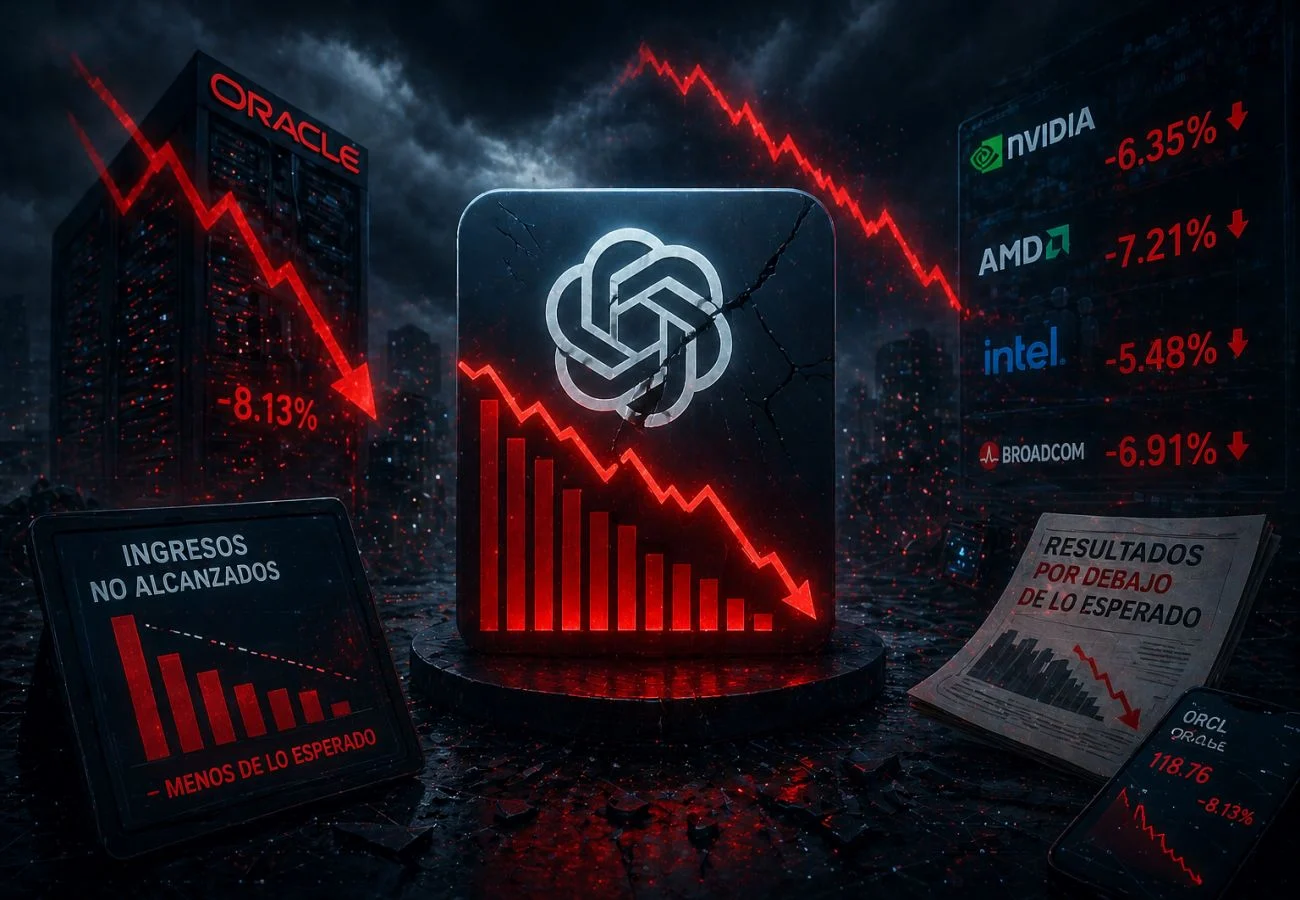 OpenAI no alcanza los ingresos esperados. Y las acciones de Oracle y de estas acciones de chips están cayendo