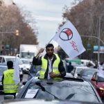 Trabajadores de las VTC en protesta de 2023. Fuente: Agencias
