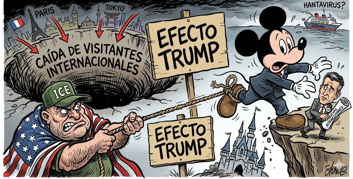Crisis parques de Disney. Imagen diseñada con IA
