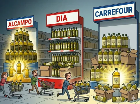 Alcampo, Dia y Carrefour entran en combate por el aceite mientras el mercado se derrumba Alcampo, Dia y Carrefour entran en combate por el aceite mientras el mercado se derrumba