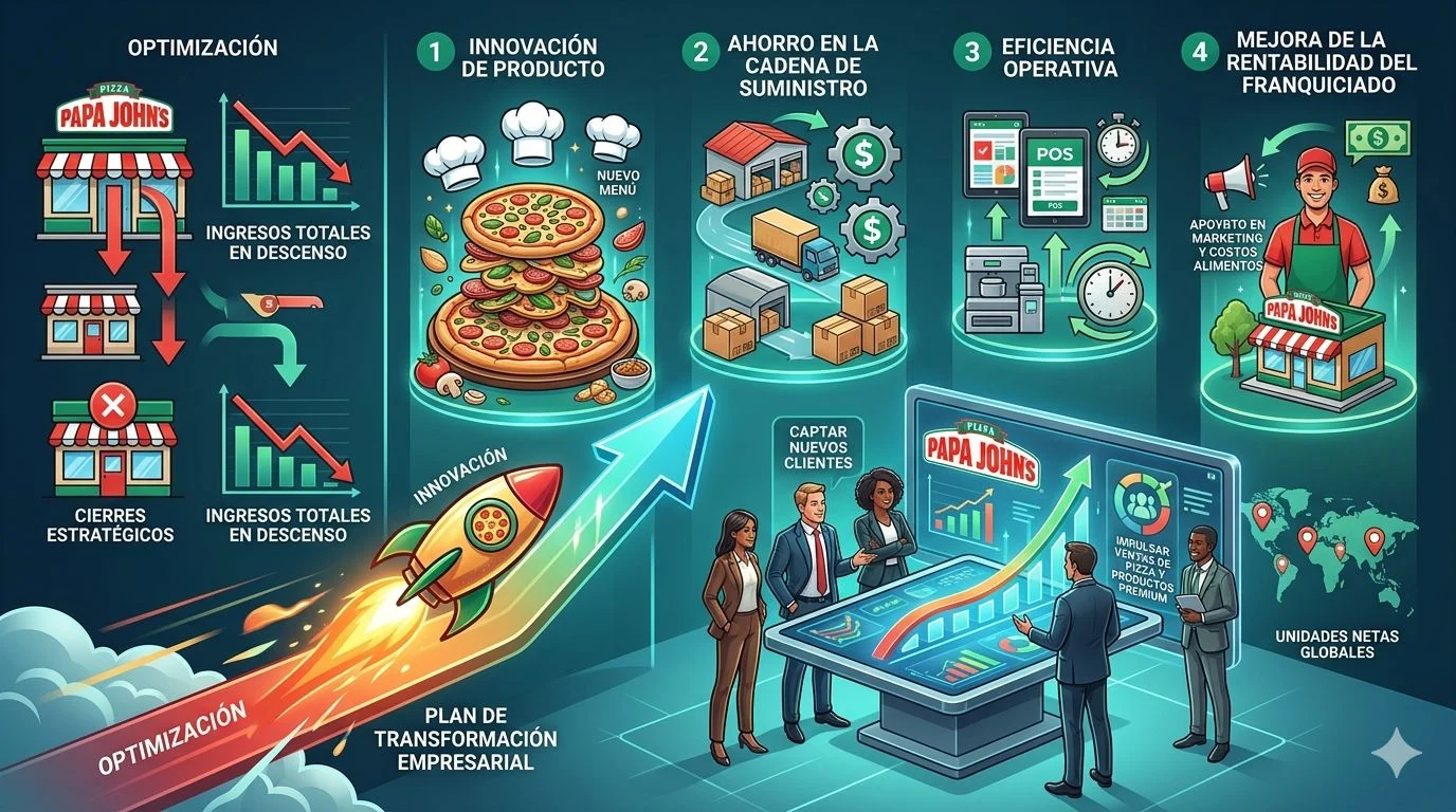 Papa John’s sigue perdiendo clientes y recurre a cierres para frenar el desgaste