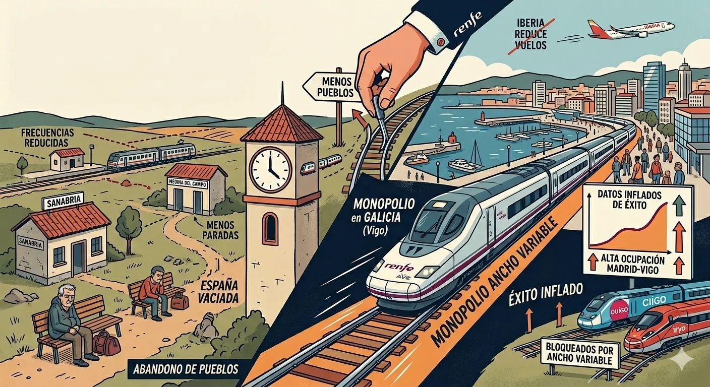 Imagen Renfe en Galicia. Diseñada con IA Imagen Renfe en Galicia. Diseñada con IA