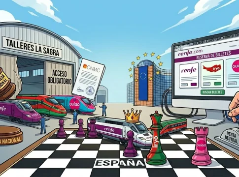 Imagen crisis legal de Renfe. Merca2 diseñada con IA Imagen crisis legal de Renfe. Merca2 diseñada con IA