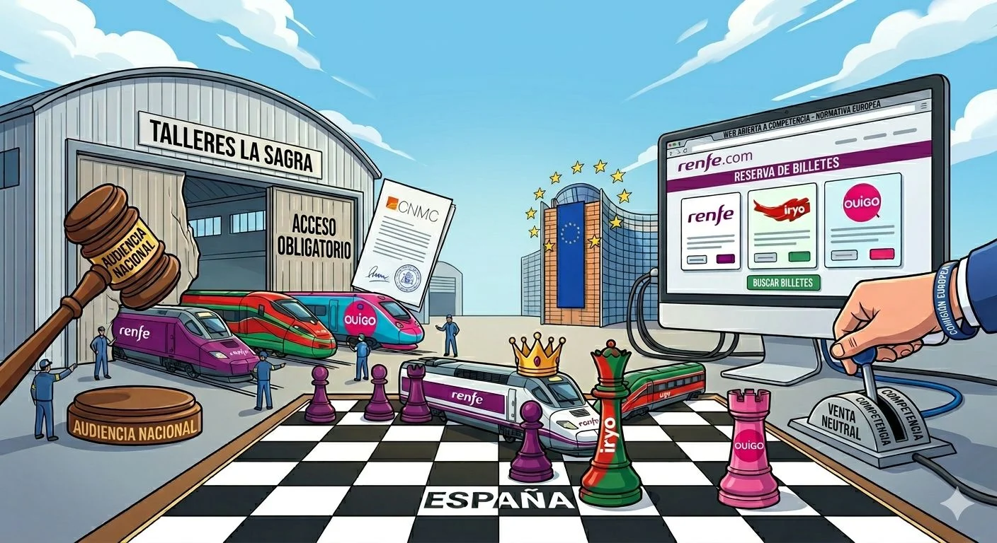 Imagen crisis legal de Renfe. Merca2 diseñada con IA Imagen crisis legal de Renfe. Merca2 diseñada con IA