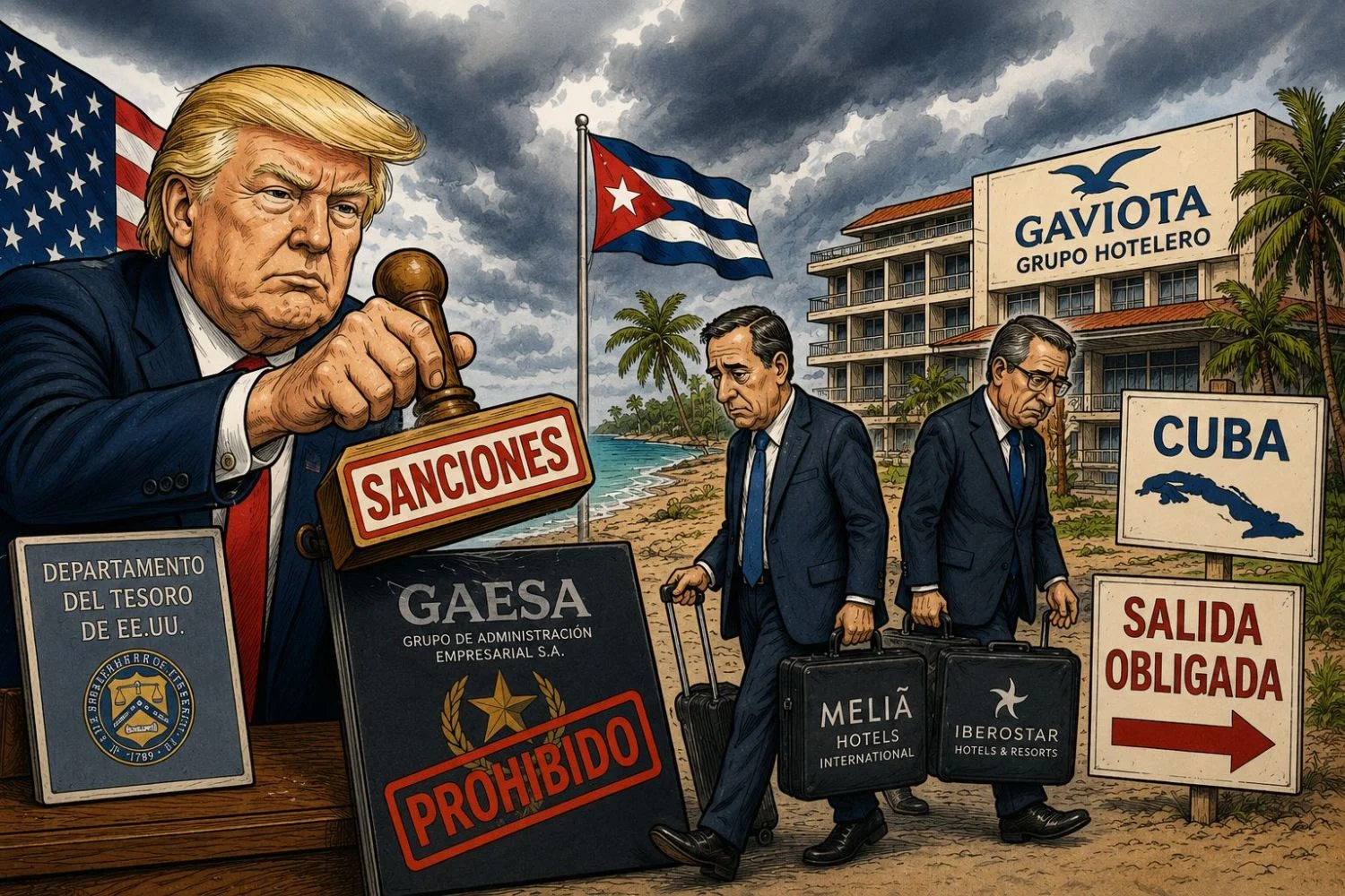 Imagen situaciòn de Cuba y Trump. Generada con IA Imagen situaciòn de Cuba y Trump. Generada con IA