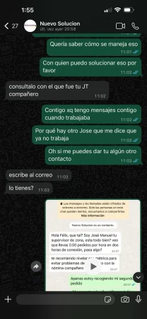 Solucioning, la flota de Glovo que los riders condenan: "Son ladrones" 1 Merca2 Conversación de un Rider de Glovo con el equipo de Solucioning