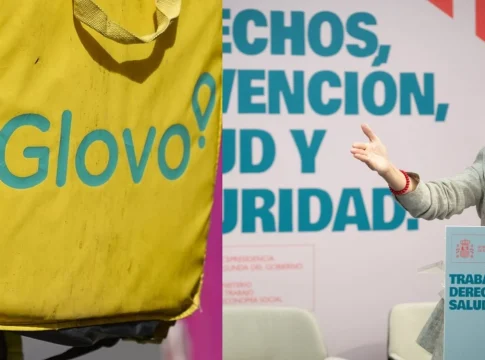 Yolanda Díaz y Glovo. Fuente: Agencias Yolanda Díaz y Glovo. Fuente: Agencias