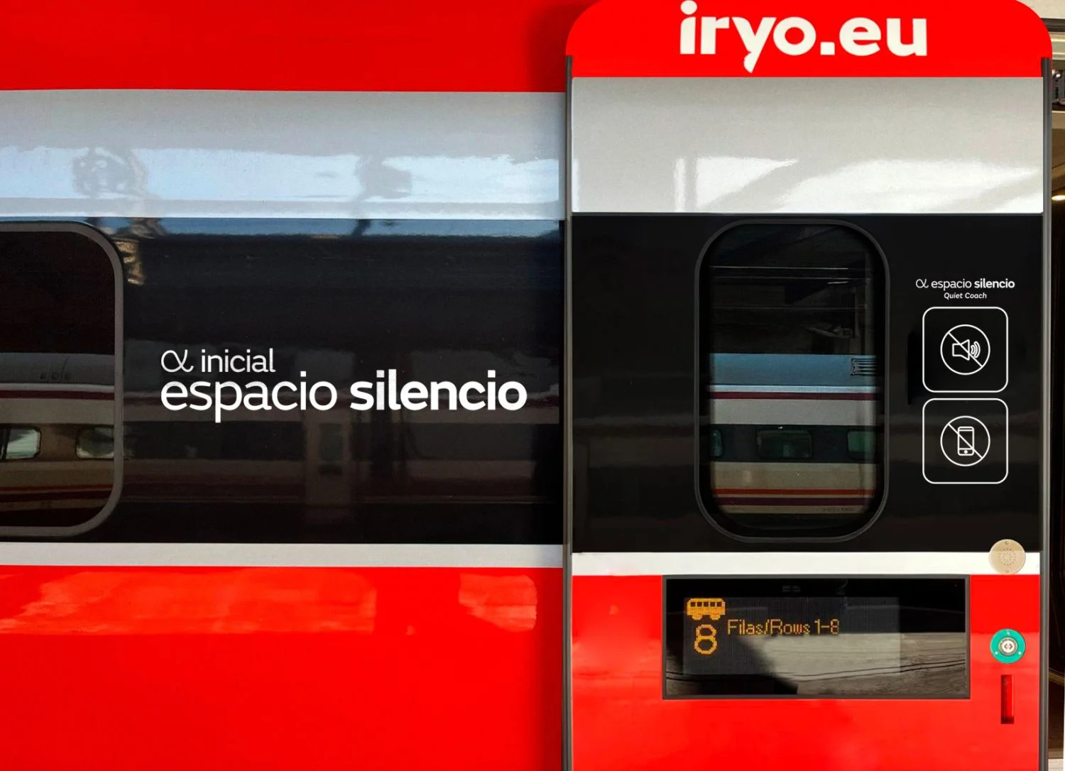 Bagón silencio iryo. Fuente Empresa Bagón silencio iryo. Fuente Empresa