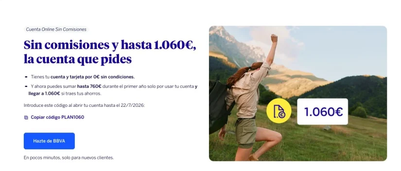 Las mejores cuentas sin comisiones y con regalos en junio: Bankinter, Abanca, Banco Sabadell, CaixaBank y BBVA 2 Merca2 BBVA oferta nómina