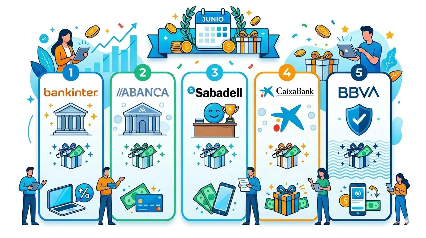 La banca entra en guerra por tu nómina: BBVA, CaixaBank, Sabadell y Abanca ofrecen hasta 1.200 euros La banca entra en guerra por tu nómina: BBVA, CaixaBank, Sabadell y Abanca ofrecen hasta 1.200 euros