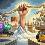 Imagen que muestra la situación judicial del taxi y Uber, Cabify y Bolt tras la decisión del supremo
