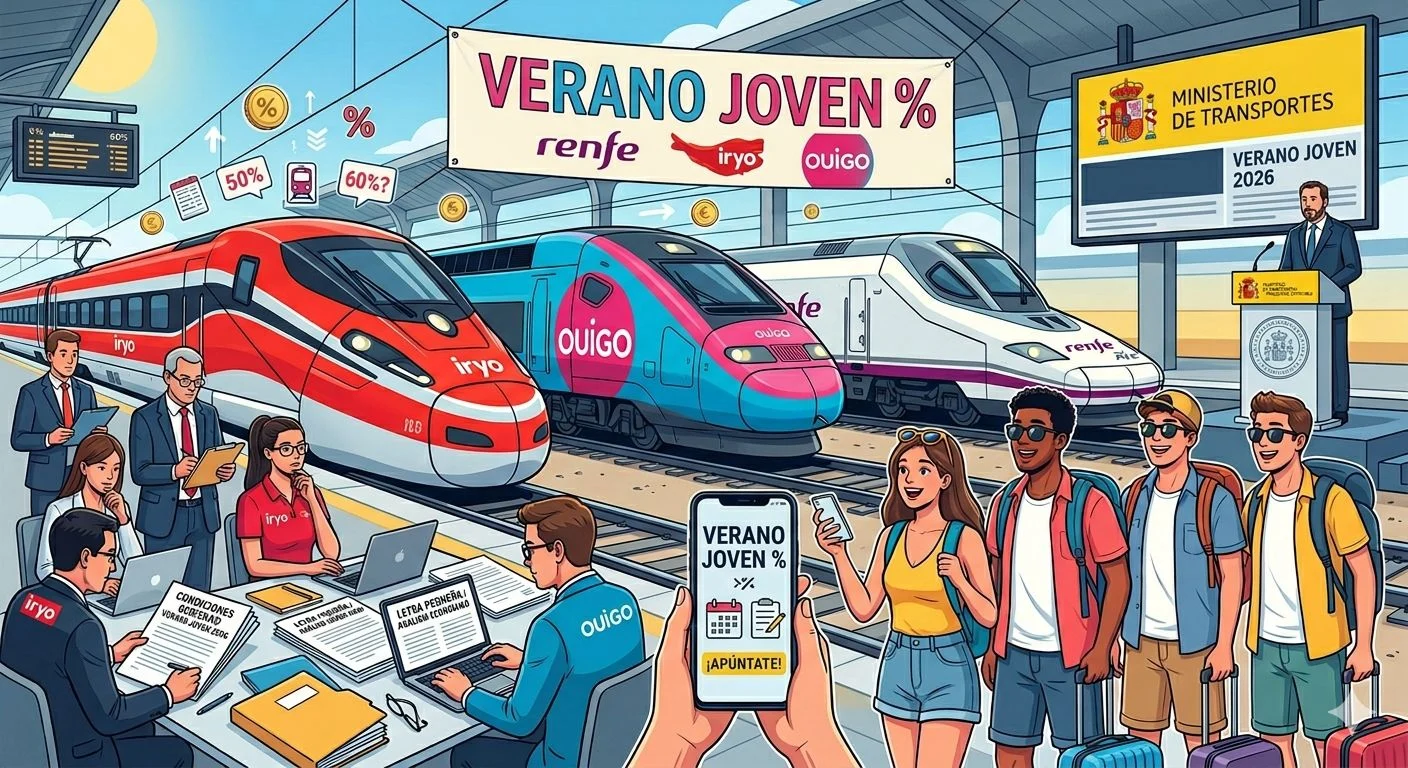 Imagen del Verano Joven de Ouigo y Renfe Iryo y Ouigo estudian la letra pequeña del Gobierno antes de lanzarse al Verano Joven