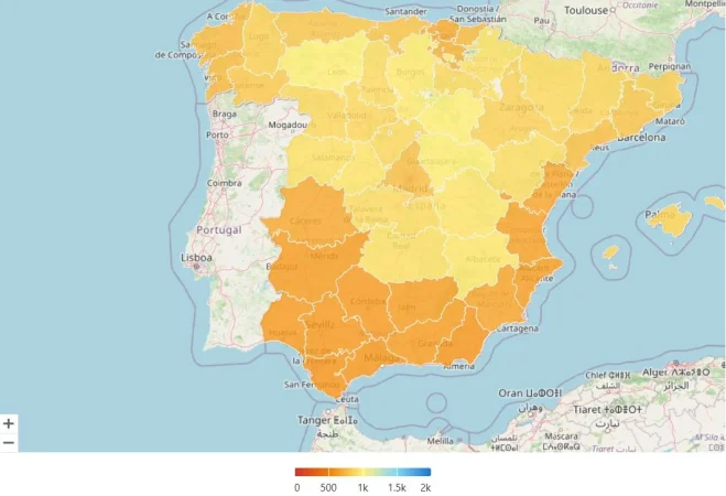 La pobreza energética castiga más a los jóvenes: cuando la vivienda "barata" sale cara 2 Merca2 Mapa de las zonas con mayor pobreza energética. Fuente: OTEA.