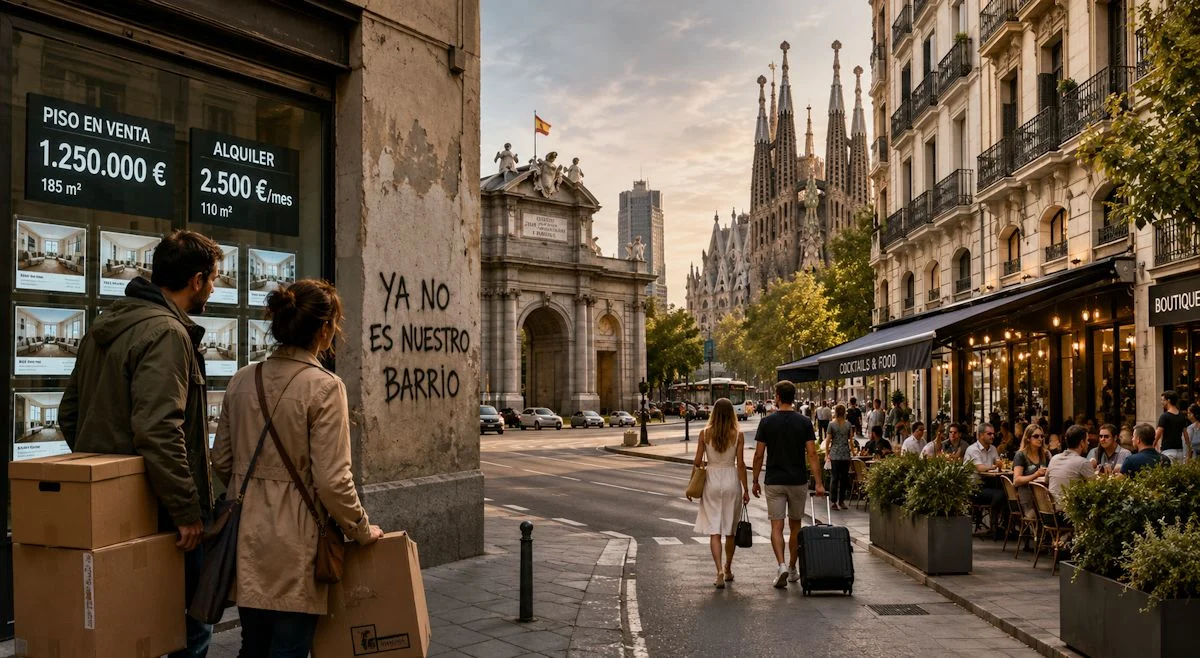 ¿Por qué se está desplazando la clase media urbana en Madrid y Barcelona?