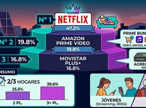 Ranking del streaming de España, Netflix, Amazon y Movistar. Diseñada con IA Ranking del streaming de España, Netflix, Amazon y Movistar. Diseñada con IA