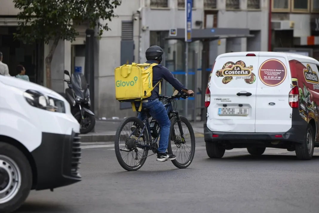 Repartidor de Glovo en Madrid. Fuente: Agencias Repartidor de Glovo en Madrid. Fuente: Agencias