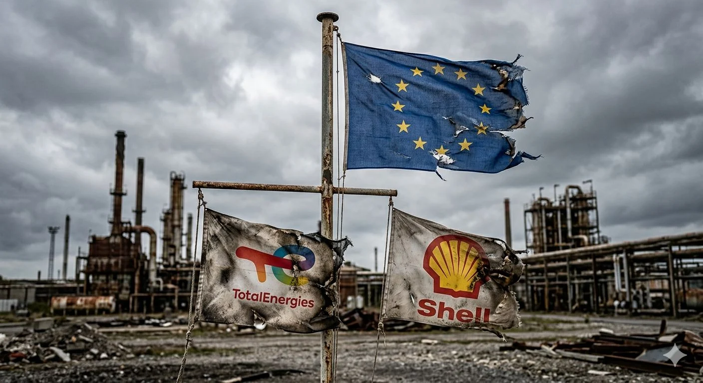 Shell y TotalEnergies son castigadas porque Europa no ha hecho sus deberes de captura de carbono. Fuente: IA, Merca2. Shell y TotalEnergies son castigadas porque Europa no ha hecho sus deberes de captura de carbono. Fuente: IA, Merca2.